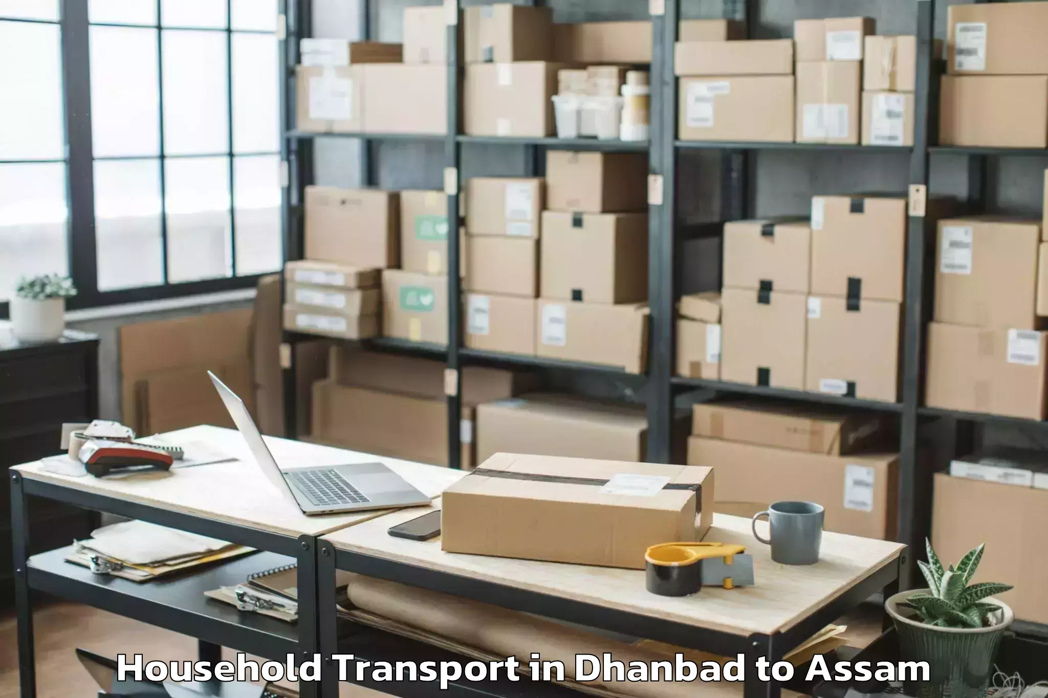 Easy Dhanbad to Laharighat Household Transport Booking